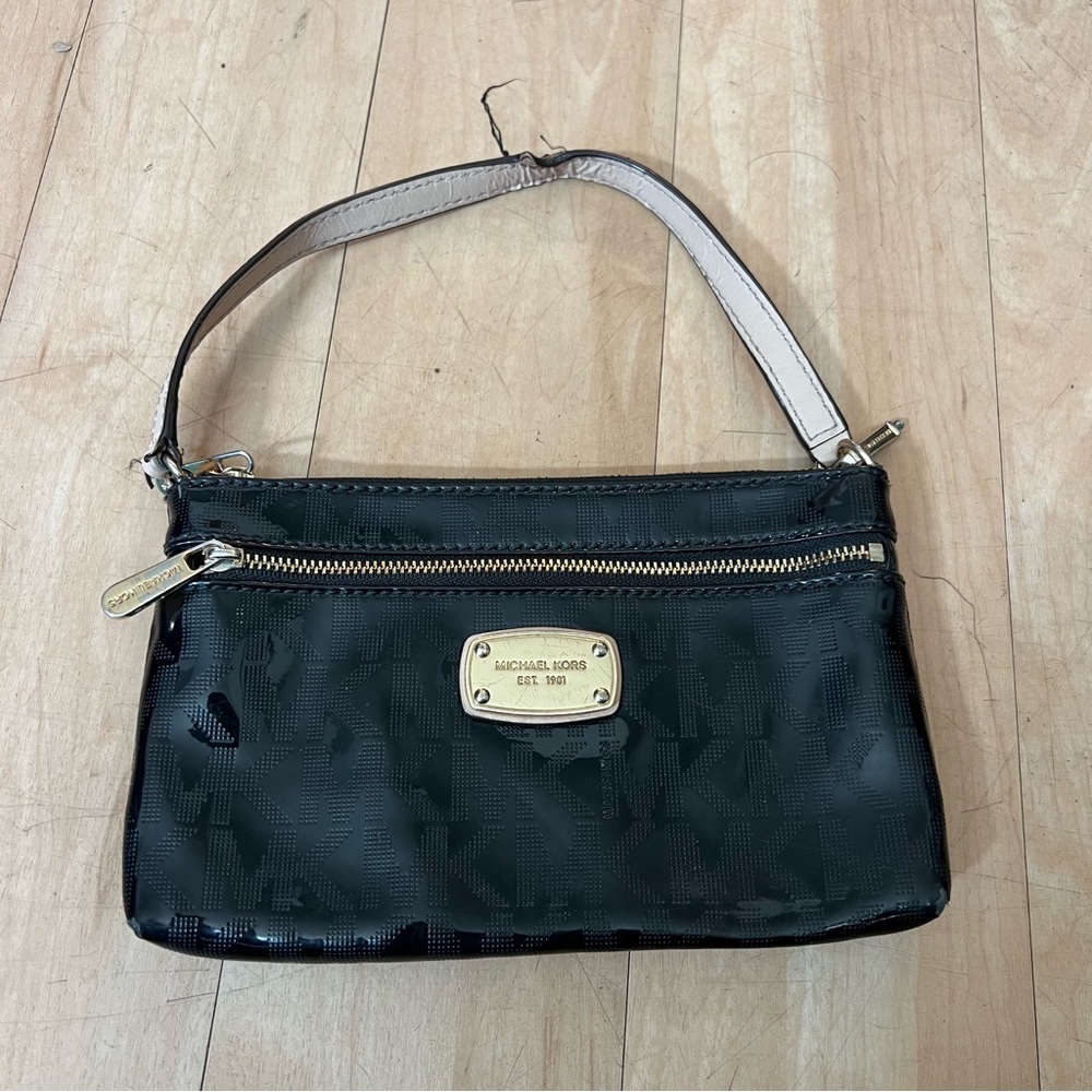 Michael Kors Metallic Black Wristlet Women’s Purse